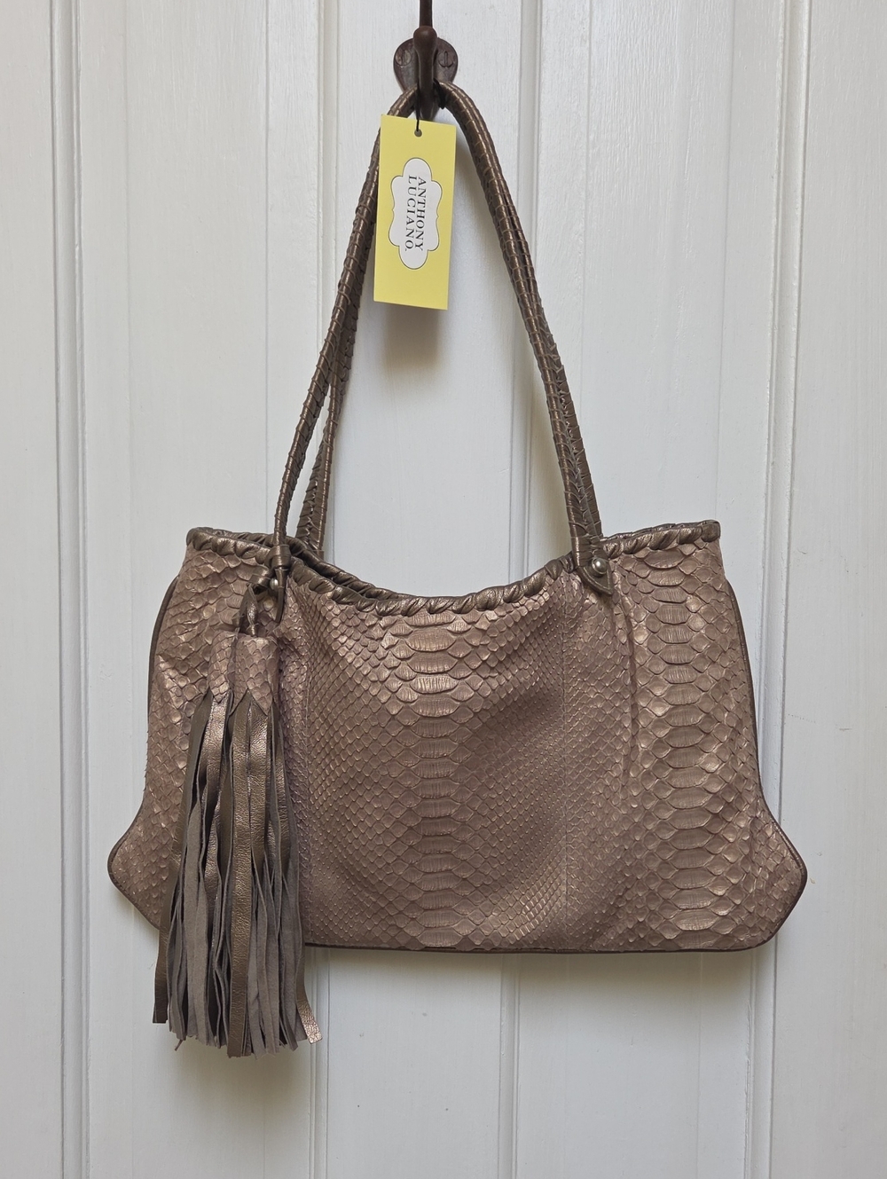Anthony Luciano Python Print Shoulder Bag